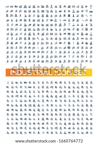 Industrial and factory vector icon set