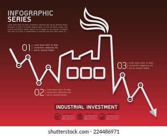 Industrial Falling Line Diagram Template Vector