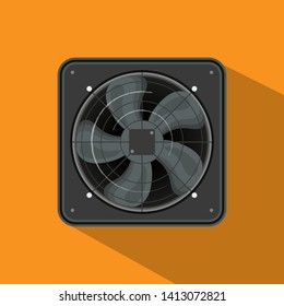 Industrial fan. Cooling device Air conditioning equipment. Vector illustration