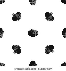 Industrial fan heater pattern repeat seamless in black color for any design. Vector geometric illustration