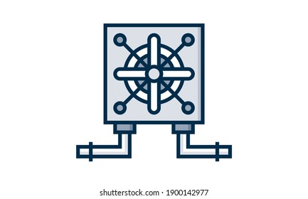 Industrial fan  icon. linear style sign for mobile concept and web design. Exhaust fan outline vector icon. Symbol, logo illustration. Vector graphics