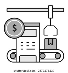 Industrial Finance and Manufacturing. Manufacturing and Production Line, Financial Cycle with Gear, Website Development with Financial Optimization, Speed Optimization with Gear