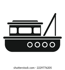 Industrial fish boat icon simple vector. Sea ship. Marine vessel