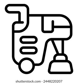 Industrial floor cleaner icon outline vector. Housekeeping personnel equipment. Indoor surface scrubber