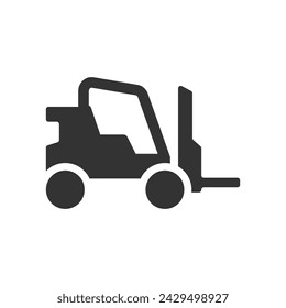 Icono de carretilla elevadora industrial, gráficos vectoriales