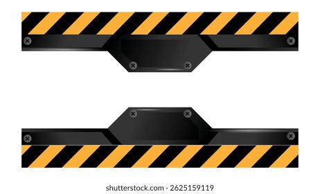 Industrial Frame with Construction Sign Yellow Tape Isolated. Graphic design Industry elements and resources vector art