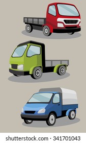 Industrial freight  vehicles vector image design set for your illustration, decoration, labels, stickers and other creative needs. 