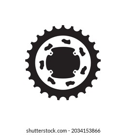 Industrial gear, bicycle and motorcycle icon vector logo design