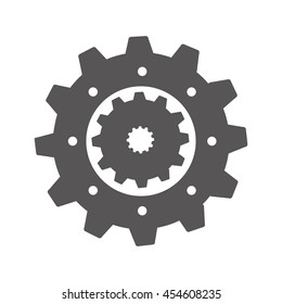 Industrial gear icon, isolated vector illustration eps10