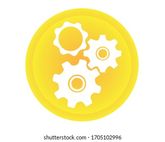 Vector de icono de engranajes industriales.Antecedentes.