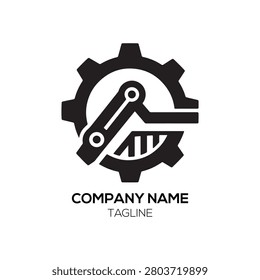 Industrial Gear logo features a precise mechanical gear fused with internal linear connections, representing high-tech manufacturing, complex engineering, or industrial automation, providing a sharp, professional visual identity that communicates capability, technical precision, and modern industrial power for companies looking to showcase their expertise in developing complex machinery and automated solutions for diverse sectors.