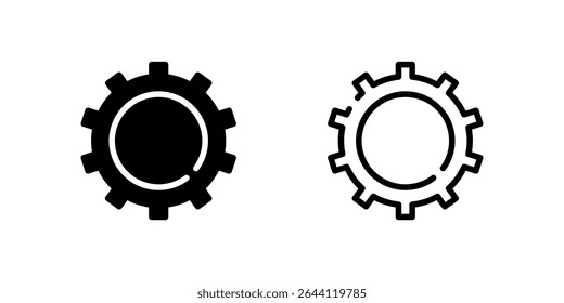 Ícone de roda de engrenagem industrial para máquinas, mecânica e controle de processo. Ideal para temas de tecnologia e engenharia.