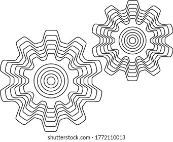 Industrial Gears Abstract Outlines Stock Vector (Royalty Free ...