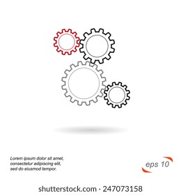 Industrial gears vector icon isolated on white
