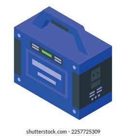 Industrial generator icon isometric vector. Power energy. Portable factory