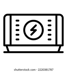 Symbol für Industriegeneratoren, Rahmenvektor. Elektromotor. Mobilgeräte