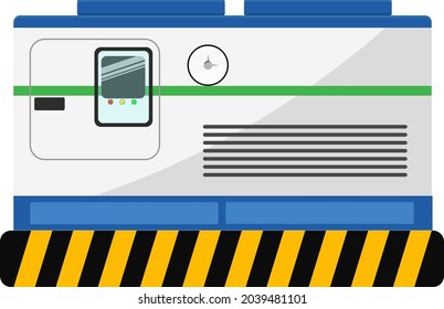 Industrial generator, illustration, vector on white background.