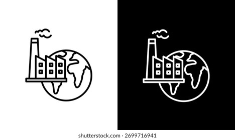 Industrial Globe White Icon Set Design