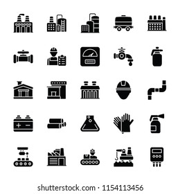 Industrial Glyph Vector Icons 