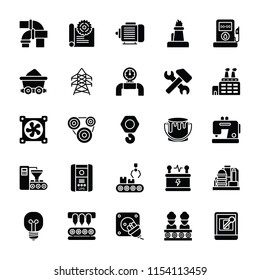 
Industrial Glyph Vector Icons Set 
