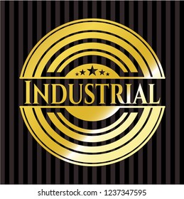 Industrial gold badge or emblem