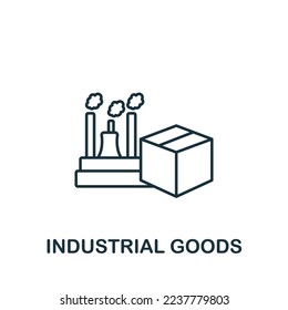 Icono de Productos Industriales. Monocromo simple icono de Global Business para plantillas, diseño web e infografías