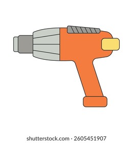 Industrial hair dryer color flat image vector icon isolated white background