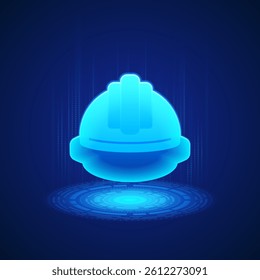 Industrial Hard Hat Icon. Safety, protection and risk management in construction and industrial settings. Ideal for content related to workplace safety, personal protective equipment and construction