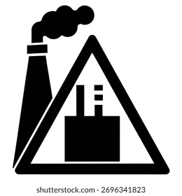 Industrial Hazard Warning Sign Representing Pollution and Environmental Concerns
