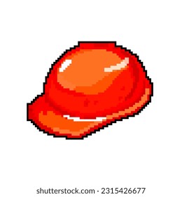 industrial helmet builder game pixel art retro vector. bit industrial helmet builder. old vintage illustration