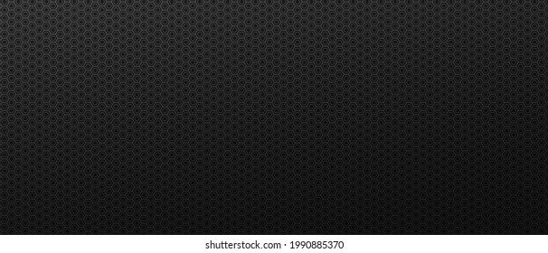 Industrial hexagons abstraction background. Black geometric polygonal tiles laid in dark texture in monochrome vector minimalism