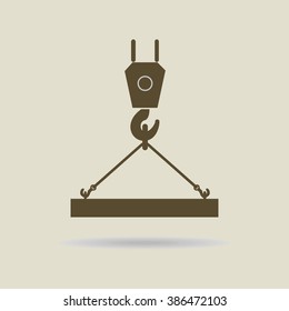 Industrial hook icon. Crane hook. Vector illustration.