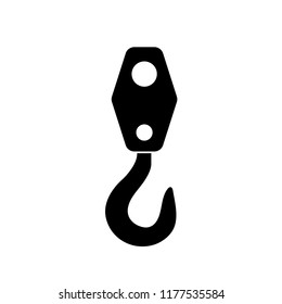 Industrial hook icon, silhouette, logo on white background