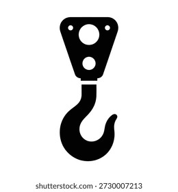 Ícone de gancho industrial silhueta vetor ilustração design