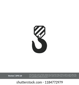 industrial hook icon vector logo template