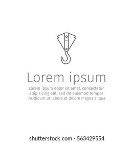 Industrial hook. Line icon. Vector sign.