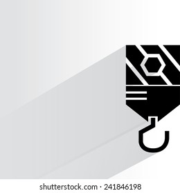 industrial hook on white background, flat and shadow theme