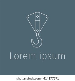 Industrial hook. Vector line icon