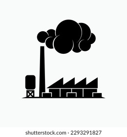 Industrial Icon. Air Pollution Source. Pollutant Symbol.