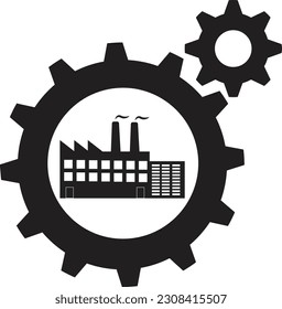Industrial icon. Industrial facility sign. shopping mall symbol. factory logo. flat style.