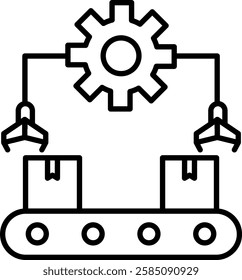 Industrial  icon line vector illustration