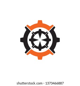 Industrial icon logo design with using gear icon