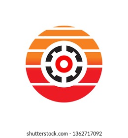 Industrial icon logo design vector template with gear icon