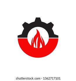 Industrial icon logo design vector template with gear icon