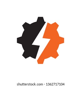 Industrial icon logo design vector template with gear icon