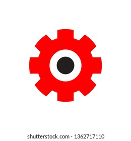 Industrial icon logo design vector template with gear icon