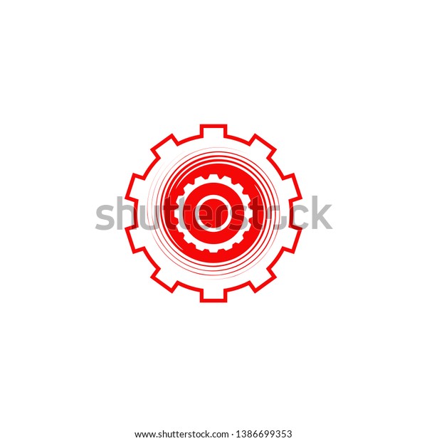 Industrial icon logo design vector template with\
gear icon