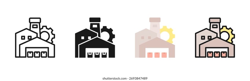 Industrial Icon Pack En Múltiples Estilos