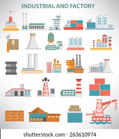 Industrial icon set design,clean vector