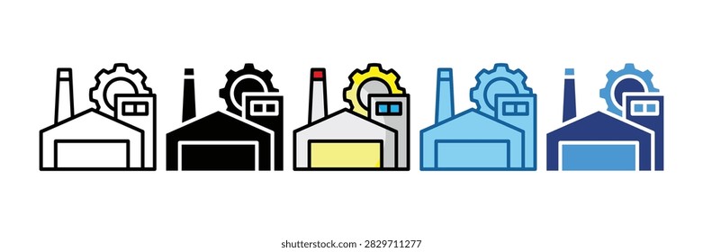 Industrial Icon Set Multiple Style Collection